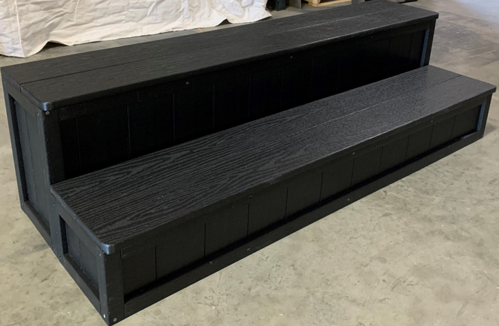 2 Tier Hot Tub Step 72" Wide - Black