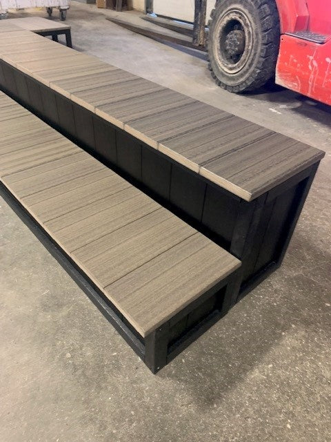 2 Tier Hot Tub Step 72" Ash Luxe with special Covana Cover Cut Out