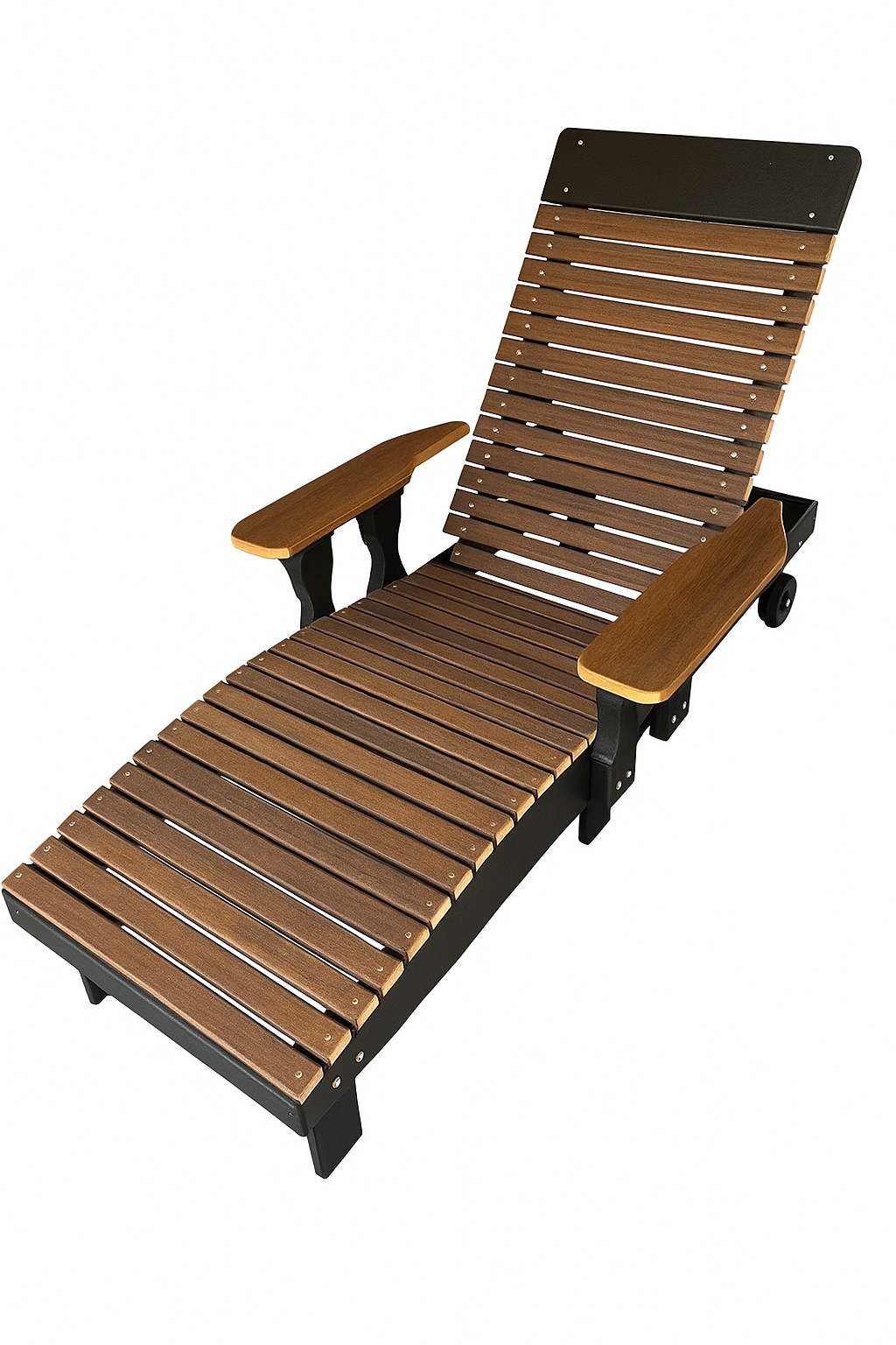 Fakewood Premium Chaise Lounge Chair (Brown/Black)